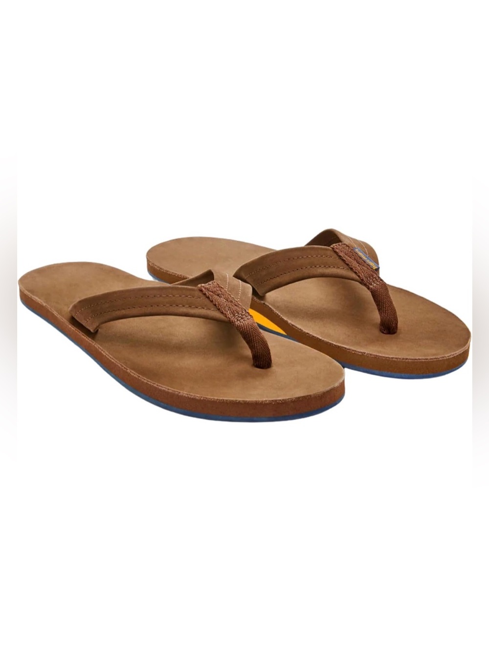 Men's Brown Leather Flip Flop Sandals